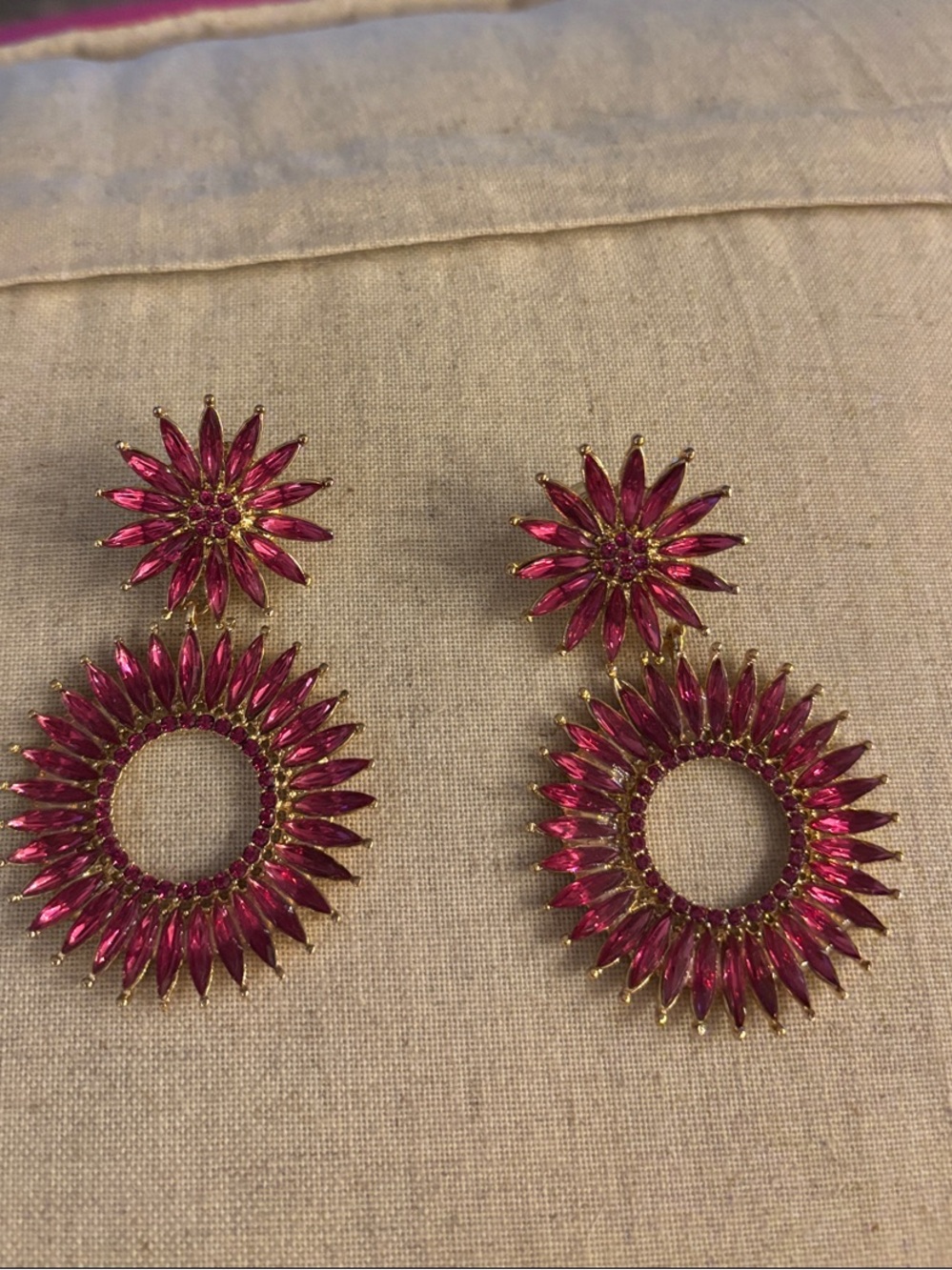 Pink Sunburst Drop Earrings - Women Jewelry